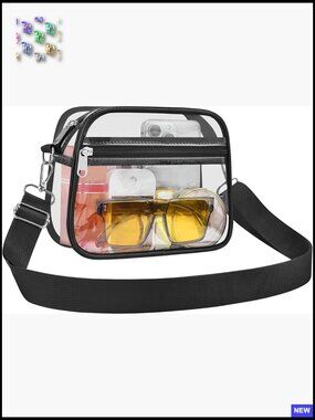 Clear Stadium Approved Crossbody Bag Waterproof PVC Event Essential Adjustable